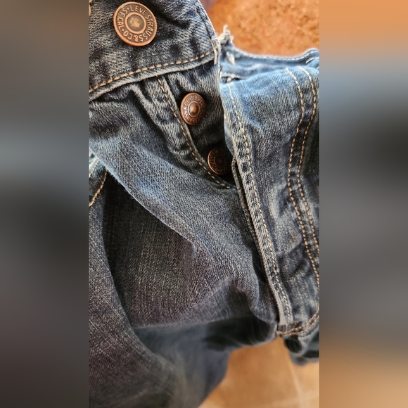 Levis 501xx Jeans Mens 34x32 (34x29) Blue Button Fly Straight Fit Distressed - Picture 9 of 16